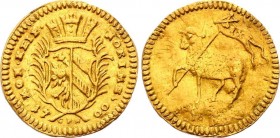 German States Nürnberg 1/4 Lammdukat 1700 Minted after 1764
Gold 0.84g; Fr# 1891; Georg Friedrich Nürnberger; MON . REIP . - NORIMB . - 17 - GFN - OO...