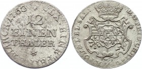 German States Saxony 1/12 Thaler 1763 FWoF
KM# 954; Friedrich August II., 1733-1763. Dresden mint. Silver, XF, mint luster. Rare coin.