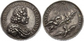German States Saxony Medal "Intrepide Intuituros, Johann Georg III" 1689 Rare
Silver 21.38g 33mm; Nice Dark Toning