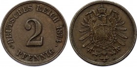 Germany - Empire 2 Pfennig 1874 F
KM# 2; Wilhelm I; XF