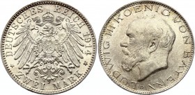 Germany - Empire Bavaria 2 Mark 1914 D
KM# 1002; Silver; Ludwig III