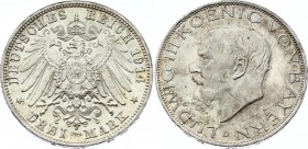 Germany - Empire Bavaria 3 Mark 1914 D Ludwig III
Jaeger# 52; Silver, Mintage 720000; AUNC; Deutsches Kaiserreich Bayern Bavaria 3 Mark 1914