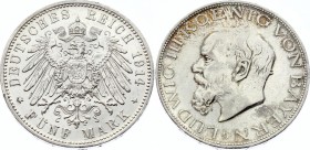Germany - Empire Bavaria 5 Mark 1914 D Ludwig III
Jaeger# 53; Silver, Mintage 140000; AUNC; Deutsches Kaiserreich Bayern Bavaria 5 Mark 1914