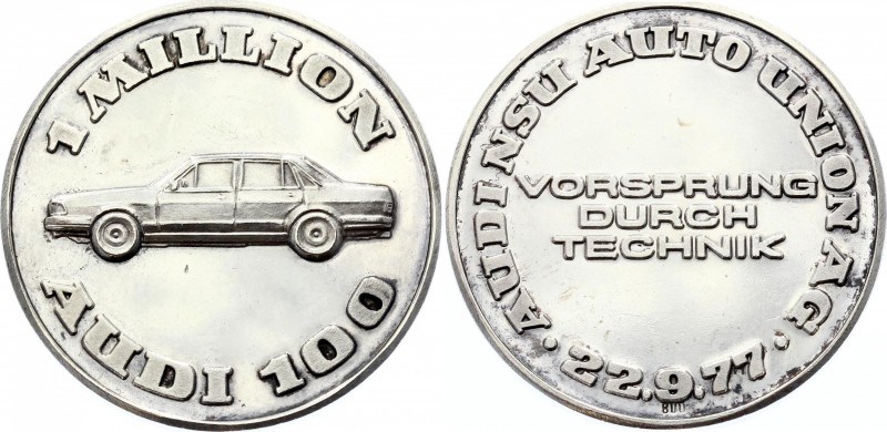 Germany Medal "Audi 1000, 1 Million" 1977
Silver (.800) 27.02g 37mm; "Vorsprung...