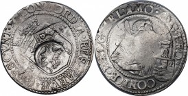 Russia Jefimok 1655 on Dutch Patagon of 1651
Silver; Ефим-Alexei Mikhailovich Yefimok (Jefimok) 1655 , counterstamps of the date, "1655," and the Cza...