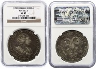 Russia 1 Rouble 1721 NGC XF 40 "Portrait with shoulder straps"
Konros# 44/28; KM# 157.5; Branch on the chest; Silver