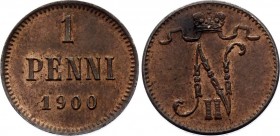 Russia - Finland 1 Penni 1900
Bit# 461; Copper 1.29g; UNC