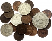 Russia - Finland Nice Lot of 23 Coins 1900 - 1917
1, 50 Pennia 1 Markka 1900-1917; With Silver