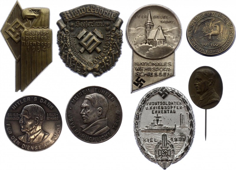 Germany - Third Reich Lot of 8 Pins & Badges
Various Motives
