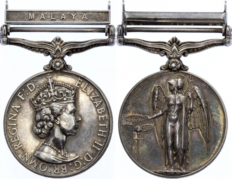 Great Britain Silver Medal For General Service 1918-1962 MALAYA
Elizabeth II; S...