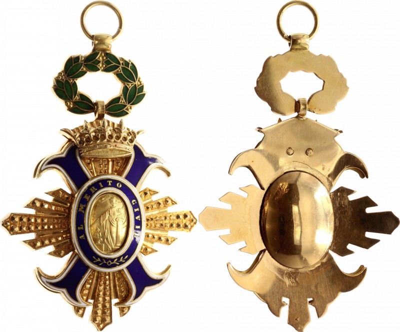 Spain Grand Cross Star of Gold Order of Civil Merits
ORDEN AL MERITO CIVIL. Wit...