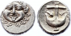 Ancient World Ancient Greece Appolonia Pontic Drachm 500 - 400 B.C.
Obverse: Facing gorgoneion. Reverse: Upright anchor; A to left, crayfish to right...