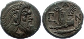 Ancient World Ancient Greece - Chymeric Bosphor Pantikapea 310 - 303 B.C.
Bronze 7.65g 20mm; MacDonald# 69, Anokhin# 111; Aw: Bearded Lord's head to t...