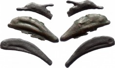 Ancient World Ancient Greece Olbia, AE Dolphins 500 - 300 B.C.
Olbia. 500-300 BC. Æ 1/10 Obol. Cast Dolphin. Lot of three pieces.