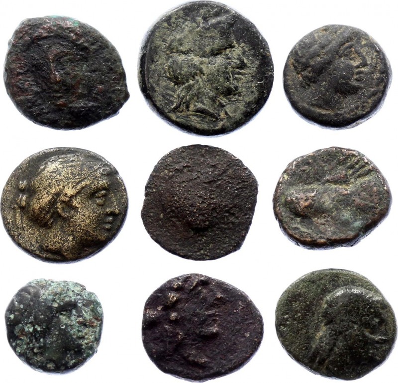 Ancient World Ancient Greece, Lot of 9 Pieces Bronze 400 - 200 B.C.
Ancient Gre...