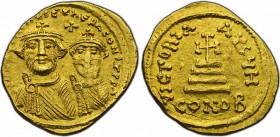 Ancient World Bizantium Heraclius with Heraclius Constantine AV Solidus 610 -641
Constantinople. Obv: dd NN hERACLIVS ET hERA CONST P P AV. Crowned a...