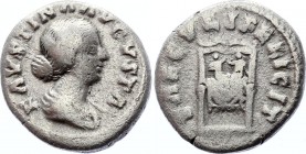 Ancient World Roman Empire Faustina Junior, AR Denarius 128 - 175 A.D.
Denarius Obv: FAVSTINAAVGVSTA - Diademed bust right, draped Rev: SAECVLIFELICI...
