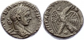 Ancient World Roman Empire Elagabalus Seleucis and Pieria AR Tetradrachm Antioch mint 218 - 222 A.D.
Silver 12.54g 23mm; Obv: Laureate bust, r. AVT K...