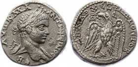 Ancient World Roman Empire Elagabalus Seleucis and Pieria AR Tetradrachm Antioch mint 218 - 222 A.D.
Silver 12.91g 25mm; Obv: Laureate head, r. AVT K...