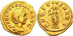 Ancient World Roman Empire Trajan Decius Herennia Etruscilla Augusta Gold Aureus 249 - 251 AD
Gold 4.55g 19x20mm; HER ETRVSCILLA AVG, diademed and dr...
