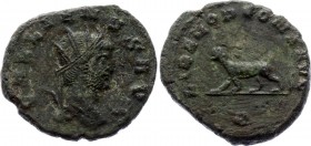Ancient World Roman Empire Gallienus AR 253 - 268 A.D.
Antoninianus Obv: GALLIENVSAVG - Radiate head right. Rev: LIBEROPCONSAVG - Panther advancing l...
