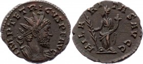 Ancient World Roman Empire Tetricus I Antonianus 271 - 274 A.D.
Antoninianus Obv: IMPCTETRICVSPFAVG - Radiate, cuirassed bust right. Rev: HILARITASAV...