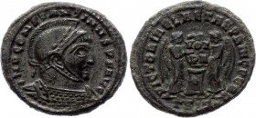 Ancient World Roman Empire Constantine I AE Follis 307 - 337 A.D.
AE3 Obv: IMPCONSTANTINVSPFAVG - Laureate, helmeted, cuirassed bust right. Rev: VICT...