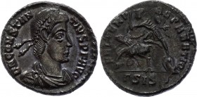 Ancient World Roman Empire Constantius II AE 337 - 361 A.D.
AE2 Obv: DNCONSTANTIVSPFAVG - Diademed, draped and cuirassed bust right. Rev: FELTEMPREPA...
