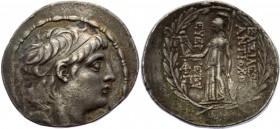 Ancient World Seleukid Kingdom Antiochos VII Euergetes Tetradrachm 138-129 BC
SC# 2061.1h; HGC# 9; 1067d.; Silver 16,44g. 30x33mm; Obverse: Diademed ...