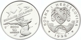 Bosnia and Herzegovina 10 Markka 2000
KM# 112; Silver Proof; Sydney 2000 - 27th Summer Olympics