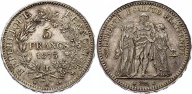 France 5 Francs 1873 A
KM# 820; Silver; XF+ with Nice Toning