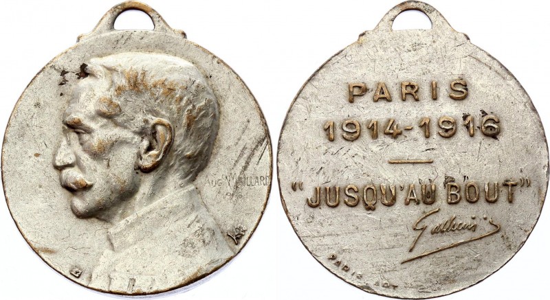 France Jusqu’au bout Medal 1916 General Gallieni
3rd Republic. Paris Mint, CuNi...