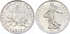 France 2 Francs 1919
KM# 845; Silver; UNC