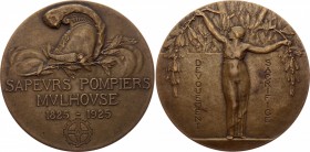 France Bronze Medal 1925 Fire Brigade Creation 100th Anniversary
Mulhouse. 100e anniversaire de la création du corps des sapeurs pompiers. 1825-1925....