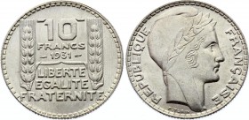 France 10 Francs 1931
KM# 878; Silver; UNC