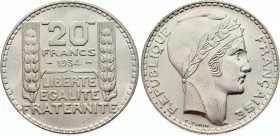 France 20 Francs 1934
KM# 879; Silver; AUNC