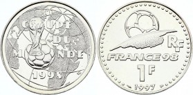 France 1 Franc 1997
KM# 1211; Silver; 1998 World Cup, France