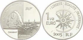 France 1-1/2 Euro 2003
KM# 2006; Silver Proof; Orient Express