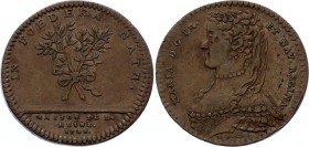 France Jeton / Token "Marie Leszczynska, In Foedera Nata" 1728
Copper 8.31g 18.5g; Engraver: Jean Duvivier