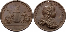 France Medal "Louis XV The Beloved, Restoration of the Kings Health" 1721
33.18g 40mm; "Vota Publica"; With hole atop