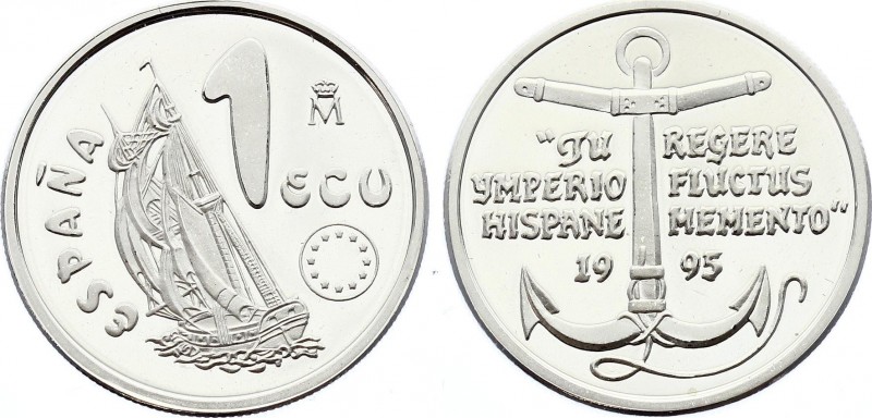 Spain 1 Ecu 1995 M
Silver (.925) 6.72g 24mm; Spanish Navy