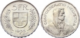 Switzerland 5 Francs 1935 B
KM# 40; Silver; UNC