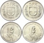 Switzerland Lot of 2 Coins 5 Francs 1965 - 1966 B
Silver; KM# 40; UNC