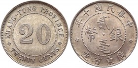 China 20 Cents 1921
KM# 423; Silver 5,4g.; UNC
