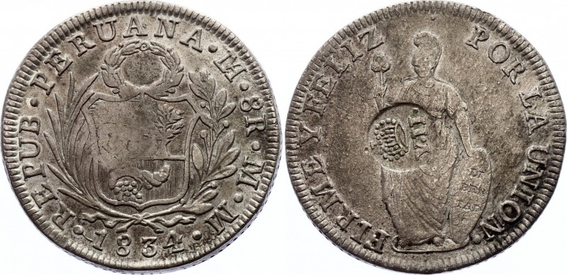 Philippines 8 Reales 1834 - 1837 (ND) MM Counterstamped coinage!
Countermark ov...