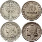 Angola Lot of 2 Coins 1923 - 1928
2 Macutas 1928 & 10 Centavos 1923; XF
