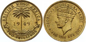 British West Africa 2 Shillings 1949 H
KM# 29; George VI; XF+/AUNC-