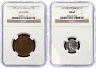 Mozambique Lot of 2 Coins in PCGS Slabs 1975 NGC MS 65 & 66
1 & 10 Centimos 1975