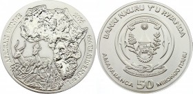 Rwanda 50 Francs 2014
KM# 43; Silver; Animals Series; Mintage 10,000; BUNC