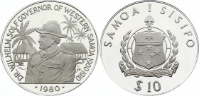 Samoa 10 Tala 1980
KM# 41; Silver Proof; 80th Anniversary of the Dr. Wilhelm Solf Administration